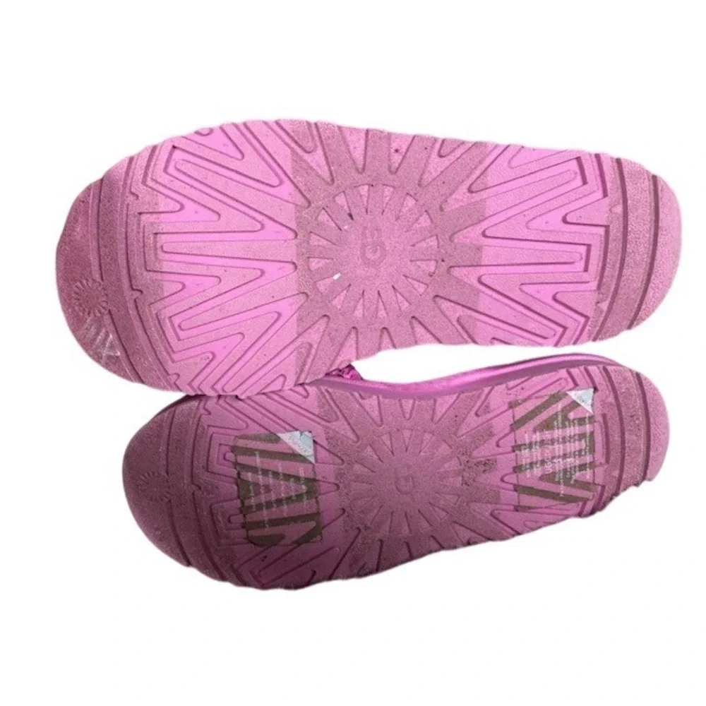 UGG Kids Pink Sequin Fur Lined Slingback Slippers -‎ size 4 or 5?